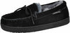 BEARPAW MENS MOC II SHEEPSKIN MOCCASIN SLIPPERS BLACK GREY 11 COZY LINED COMFORT