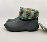 MUCK WOMEN MUCKSTER II MID RUBBER BOOTS GRAY FLORAL GREEN VEGGIE WATERPROOF