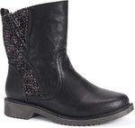 MUK LUKS WOMEN'S KARLIE ANKLE FASHION BOOTS WATER RESISTANT sz 6, 7, BLACK 16428