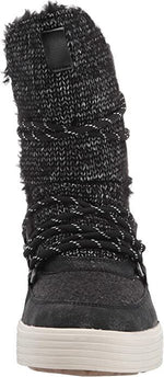 MUK LUKS WOMENS JACEY ANKLE BOOT BLACK WATER REISTANT FAUX SUEDE BLOCK HEEL