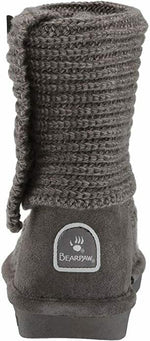 BEARPAW WOMEN'S KNIT TALL MID CALF FLAT WINTER BOOTS sz 7.5 M GRAY II 658W