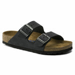 NEW BIRKENSTOCK WOMENS ARIZONA REGULAR WIDTH SANDAL BLACK OILED NUBUCK LEATHER