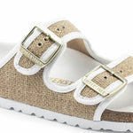 BIRKENSTOCK ARIZONA TEXTILE NATURAL JUTE WHITE WOMEN SANDAL 1015739 NARROW