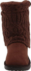 MUK LUKS WOMEN'S CHERYL SWEATER KNIT FASHION BOOTS sz 6 COGNAC 1000093-240