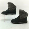 BEARPAW WOMEN'S VIRGINIA PULL ON WINTER SUEDE BOOT sz 6 M BLACK / KNIT 2133W