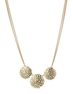 ABS BY ALLEN SCHWARTZ TRI DISC GOLDEN TONE FLORAL ISPIRED NECKLACE EN 2243 5723