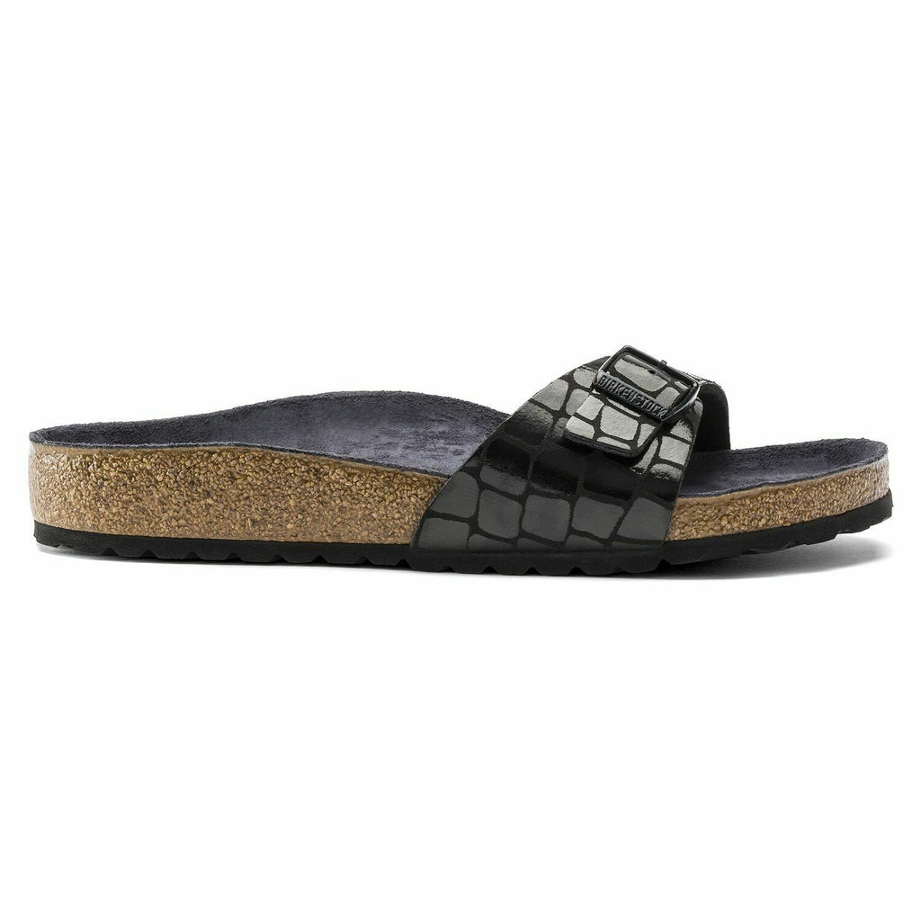 BIRKENSTOCK MADRID SANDALS WOMEN BIRKO FLOR BLACK GATOIR NARROW WIDTH 1016423