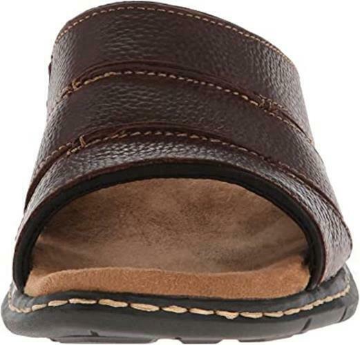 DR SCHOOL'S MEN'S GORDON CASUAL LEATHER SLIDE SANDALS sz 13 M BROWN 47587200