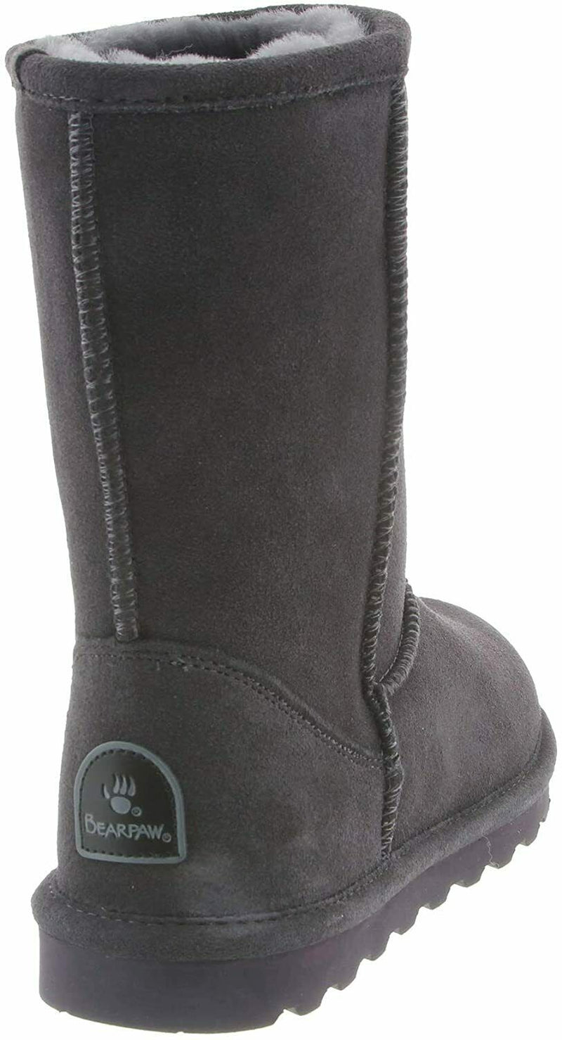 BEARPAW WOMEN'S ELLE SHORT SHEEPSKIN PULL ON WINTER BOOTS sz 10 M CHARCOAL