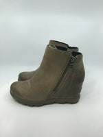 SOREL WOMENS JOAN OF ARCTIC WEDGE II ZIP BOOT ASH BROWN SIZE 7.5 FREE SHIPPING