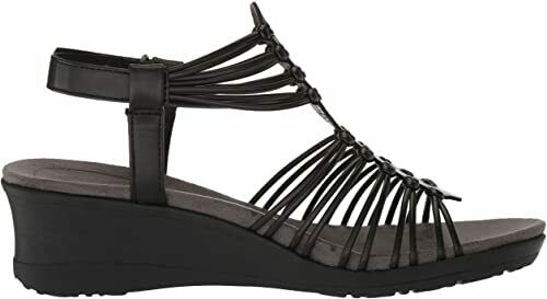 BARETRAPS WOMENS TRUDY CASUAL STRAPPY WEDGE PLATFORM SANDAL sz 6.5 M BLACK BTS18