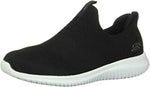 SKECHERS WOMEN'S ULTRA FLEX FIRST TAKE SNEAKER sz 7.5 W BLACK / WHITE 12837W