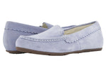 NEW VIONIC MCKENZIE SLIPPERS LT BLUE SUEDE WOMEN Med & Wide SUPPORTIVE FREE SHIP