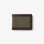 NEW FILSON OUTFITTER BIFOLD WALLET GREEN TAN TWILL LEATHER 20187879 FREE SHIP