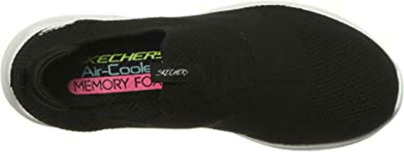 SKECHERS WOMEN'S ULTRA FLEX FIRST TAKE SNEAKER sz 7.5 W BLACK / WHITE 12837W