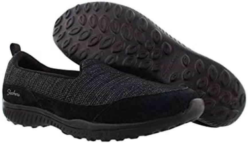 SKECHERS WOMEN'S BE LIGHT HIGH HOPE SLIP ON WALKING SHOES sz 7.5 BLACK 23875