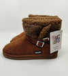 MUK LUKS WOMEN'S AMEE FAUX SUEDE FLAT ANKLE WARM BOOT sz 7 TAN 1000073 230