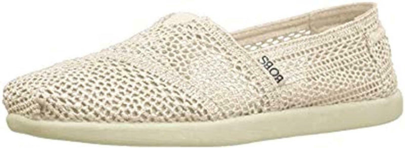 SKECHERS WOMEN'S BOBS WORLD DREAM CATCHER SLIP ON FLAT SHOE sz 10 NATURAL 33752