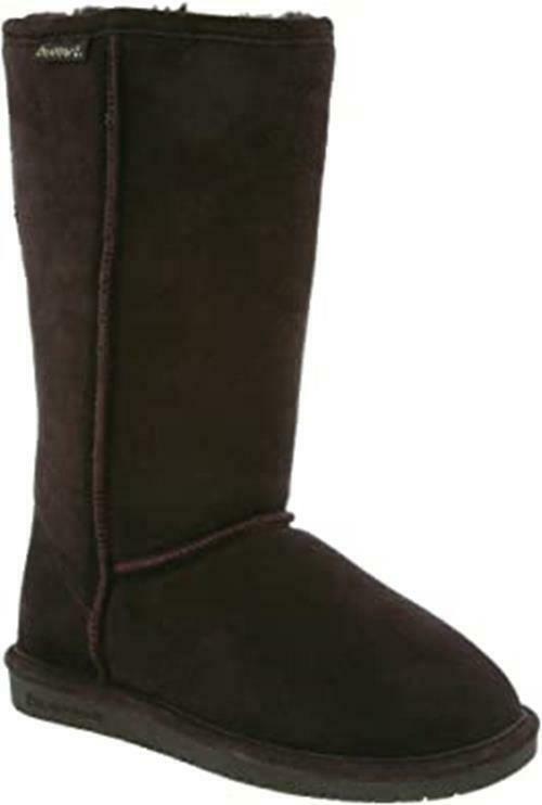 BEARPAW WOMEN'S EMMA TALL SUEDE PULL ON WINTER BOOTS sz 9.5 M CHOCOLATE 612W