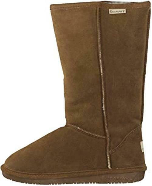 BEARPAW WOMEN'S EMMA TALL PULL ON SUEDE WINTER FLAT BOOTS sz 9 M HICKORY II 612W