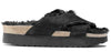 BIRKENSTOCK WOMENS DAYTONA SHEARLING SUEDE SANDAL BLACK PLATFORM 1019354 NARROW