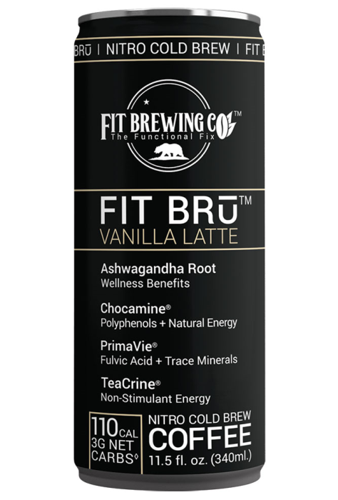 NEW FIT BRŪ VANILLA LATTE NITRO COLD BREW COFFEE 12(11.5oz) CANS FREE SHIPPING