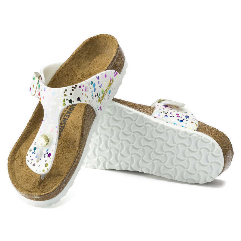 NEW BIRKENSTOCK KIDS GIZEH CONFETTI WHITE BIRKO FLOR SANDAL 1016013 FREE SHIP