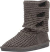 BEARPAW WOMEN'S KNIT TALL MID CALF FLAT WINTER BOOTS sz 7.5 M GRAY II 658W