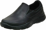 SKECHERS MEN'S RELAXED FIT GLIDES CALCULOUS LEATHER LOAFER 13 EW BLACK 64589EWW