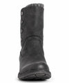 MUK LUKS WOMEN'S CRUMPET HEEL METAL SNAPS STUD FASHION BOOT sz 8 BLACK 16659 001