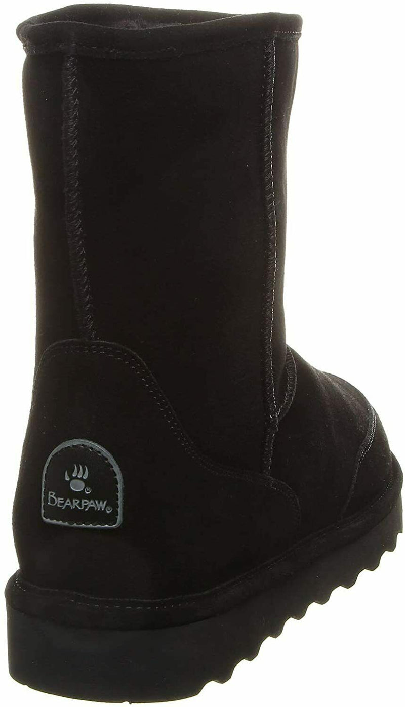 BEARPAW MENS BRADY SHEEPSKIN PULL ON WINTER MID CALF BOOTS sz 10.5 M BLACK 2166M