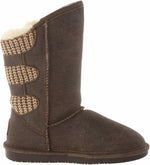 BEARPAW WOMEN'S BOSHIE WINTER KNIT& SUEDE BOOTS 7.5 CHESTNUT DISTRESSED 1669W