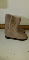 MUK LUKS WOMEN'S ANGEL FLAT SIDE BUTTON KNIT PULL ON FASHION BOOT sz 8 BEIGE