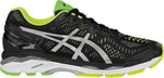 ASICS MEN'S GEL KAYANO 23 LITE SHOW RUNNING sz 9.5 BLACK / SILVER / YELLOW T646N