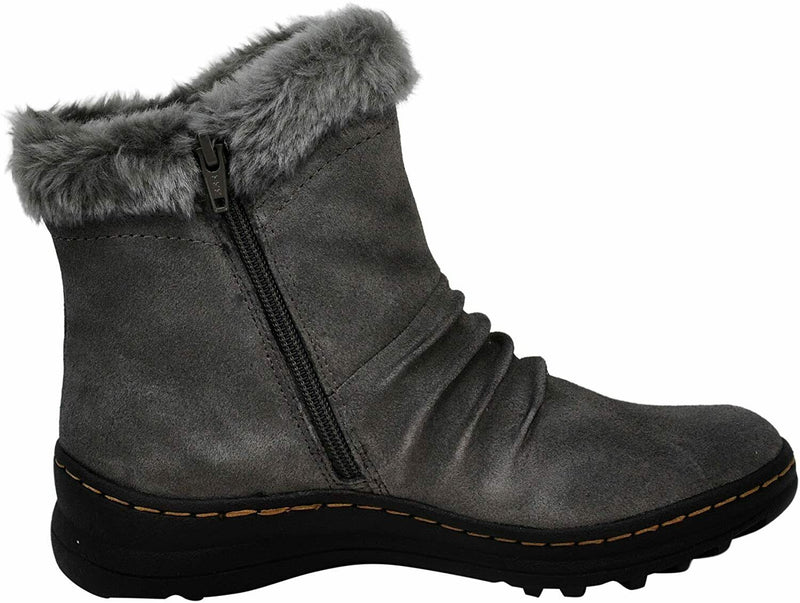 BARETRAPS WOMEN'S ADALYN ANKLE BOOTS DARK GREY sz 8 ZIP LINED WARM BT22192