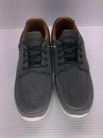 SKECHERS MENS RELAXED FIT CASUAL BOAT SHOES CHARCOAL ORANGE 10 FREE SHIP