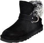 BEARPAW WOMEN'S KOKO PULL ON SHEEPSKIN COMFORT BOOTS sz 10 M BLACK GREY 2012W