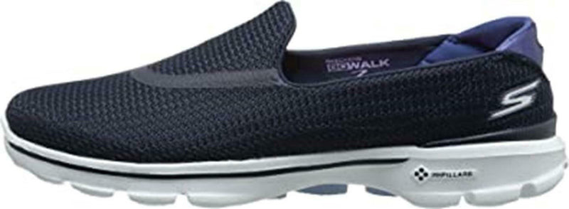 SKECHERS WOMEN'S PERFORMANCE GO WALK 3 WALKING SHOES sz 8 EW NAVY WHITE 13980EW