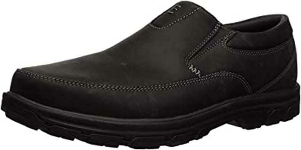 SKECHERS MEN'S SEGMENT THE SEARCH LEATHER CASUAL LOAFER 10.5 EW BLACK 64261EWW