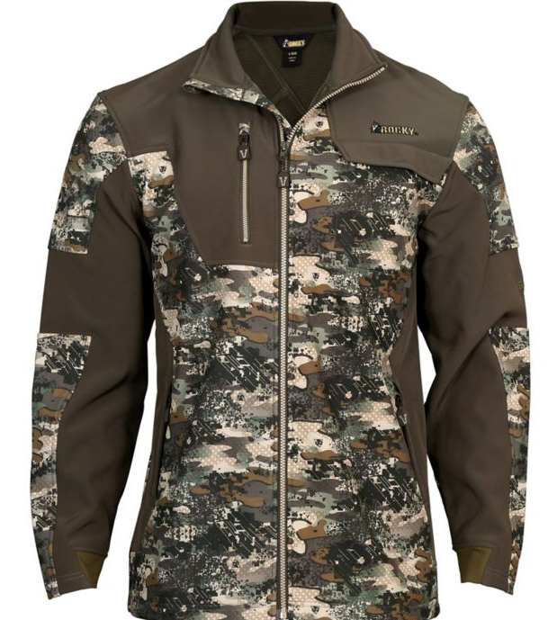 ROCKY STRATUM 2L JACKET MENS M L DWR VENATOR CAMO SOFTSHELL GRID FLEECE BACKING