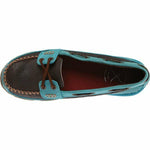 TWISTED X BOOTS WOMENS DRIVING MOCCASIN MOC LEATHER BROWN TURQUOISE WDM0021