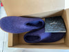 GLERUPS WOMEN'S PURE WOOL SLIP ON RUBBER SLIPPERS NICE BLUE EU 40 ( US 9-9.5 )