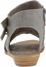 BLOWFISH MALIBU WOMEN'S BALLA BUCKLE CANVAS WEDGE SANDAL sz 8 GREY BF 5486