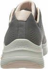 SKECHERS WOMEN'S ARCH FIT INSOLE LACE UP SNEAKERS sz 8.5 GRAY / PINK 149057