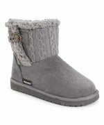 MUK LUKS WOMEN'S ALEXA KNIT FLAT ANKLE CASUAL BOOT sz 10 CINDER 1000084 035