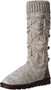 MUK LUKS WOMEN'S JAMIE CROCHETTE FLAT KNIT FASHION BOOTS sz 10 NATURAL 17287-101