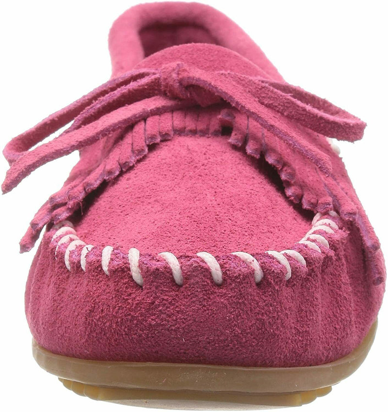 MINNETONKA WOMEN'S KILTY HARDSOLE SOFT SUEDE LEATHER CASUAL MOCCASIN sz 6 PINK