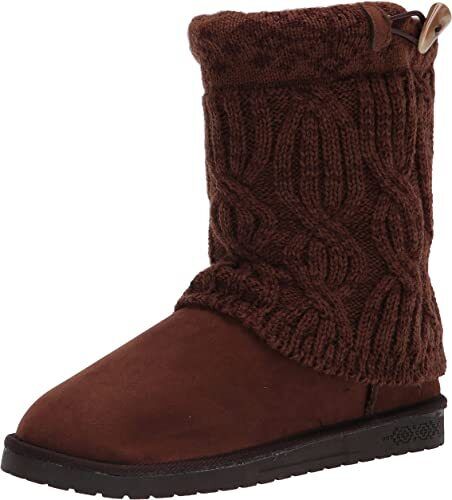 MUK LUKS WOMEN'S CHERYL SWEATER KNIT FASHION BOOTS sz 6 COGNAC 1000093-240