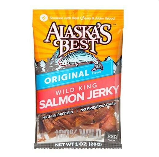 NEW ALASKA'S BEST WILD KING SALMON JERKY 3oz BAG FREE SHIPPING