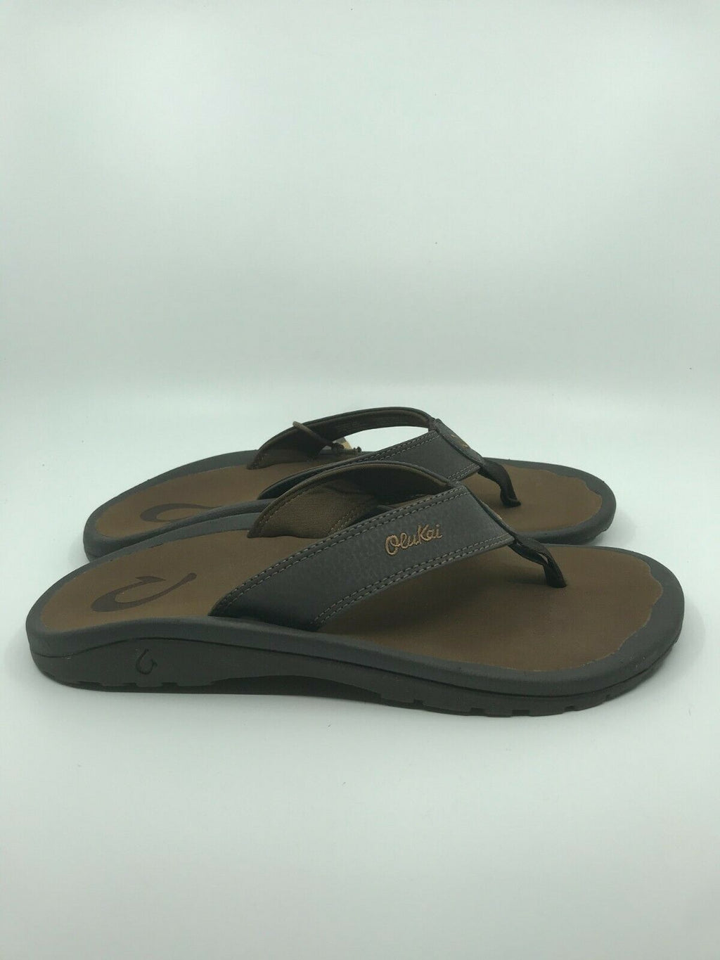 OLUKAI MENS OHANA BEACH SANDALS DARK JAVA/RAY SIZE 10 FREE SHIPPIPNG